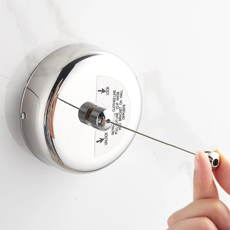 Indoor Stainless Steel Polish Finished Round Retractable Clothesline