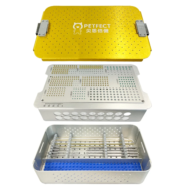 Veterinary  Titanium alloy plate set 32 pcs corrosion-resistant for joint surgeries hospitals animals