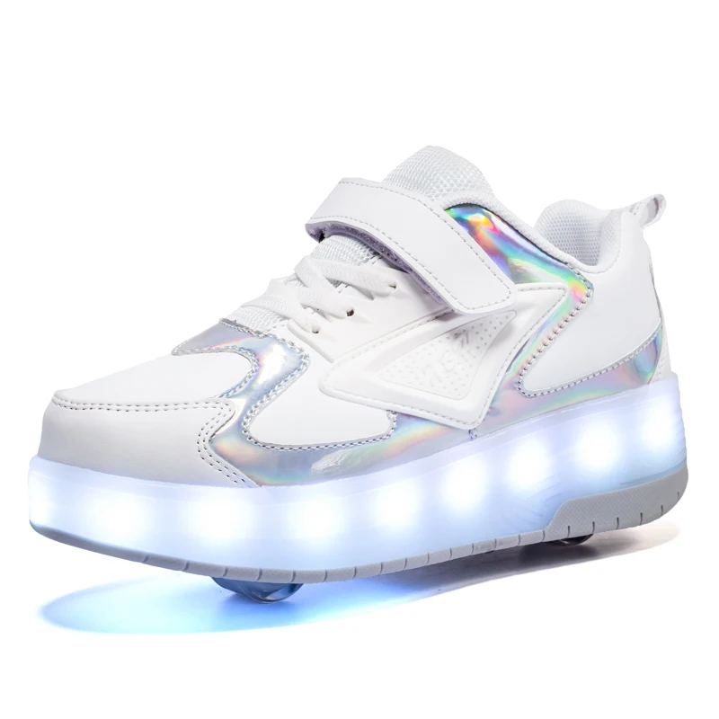 Hot selling high quality Roller USB Charge Girls Boys Sneakers with Wheels LED Roller Skates Shoes Lightweight Casual Kid Shoes