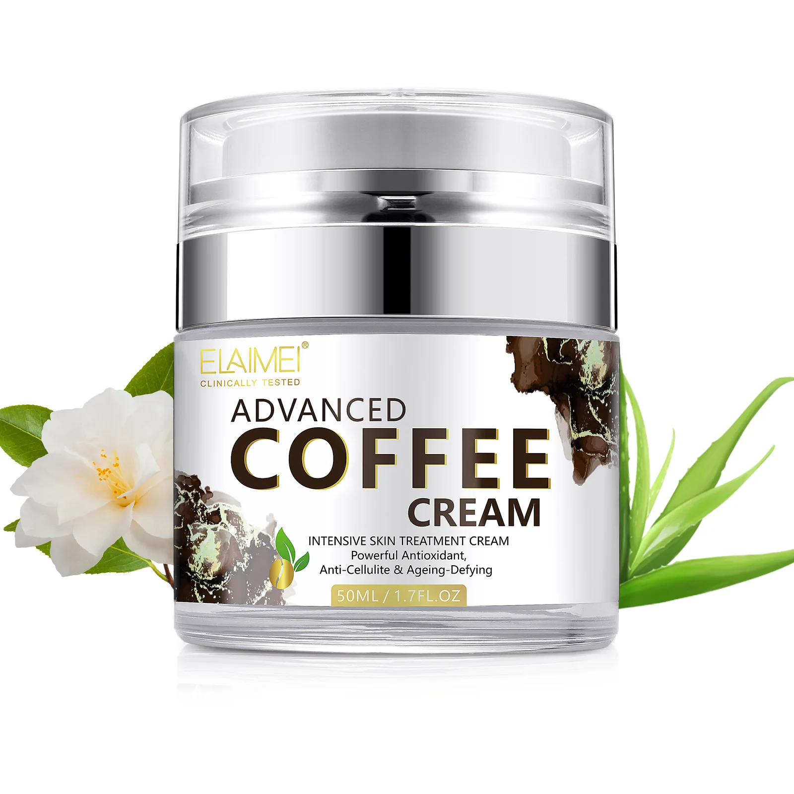 
OEM Private label Caffeine activity Face cream Repair Dark Moisturizing Facial Cream press type 50ml 