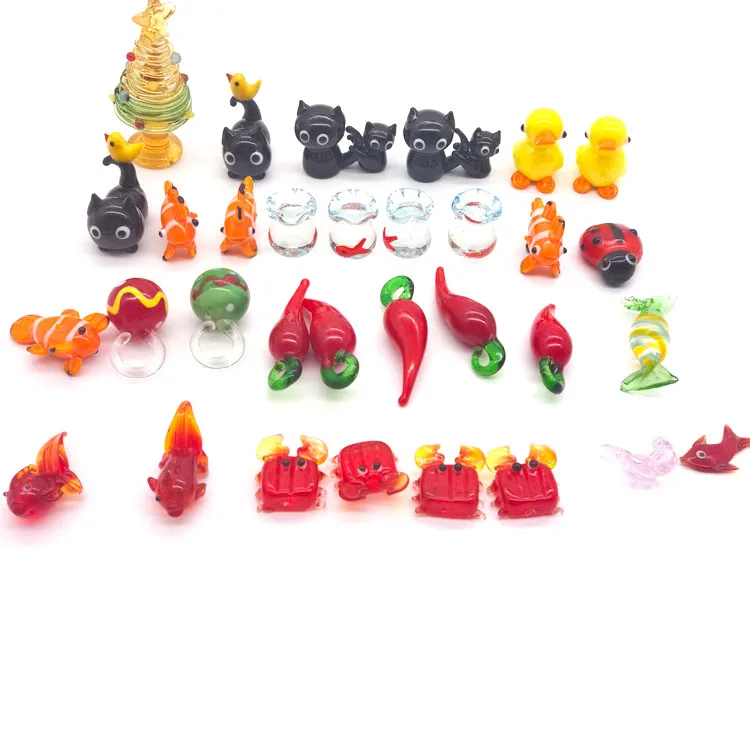 Свадебные украшения подарки на день рождения хорошая цена ремесла муранское стекло фигурки животных мини морской Санта-Клаус скульптура домашние