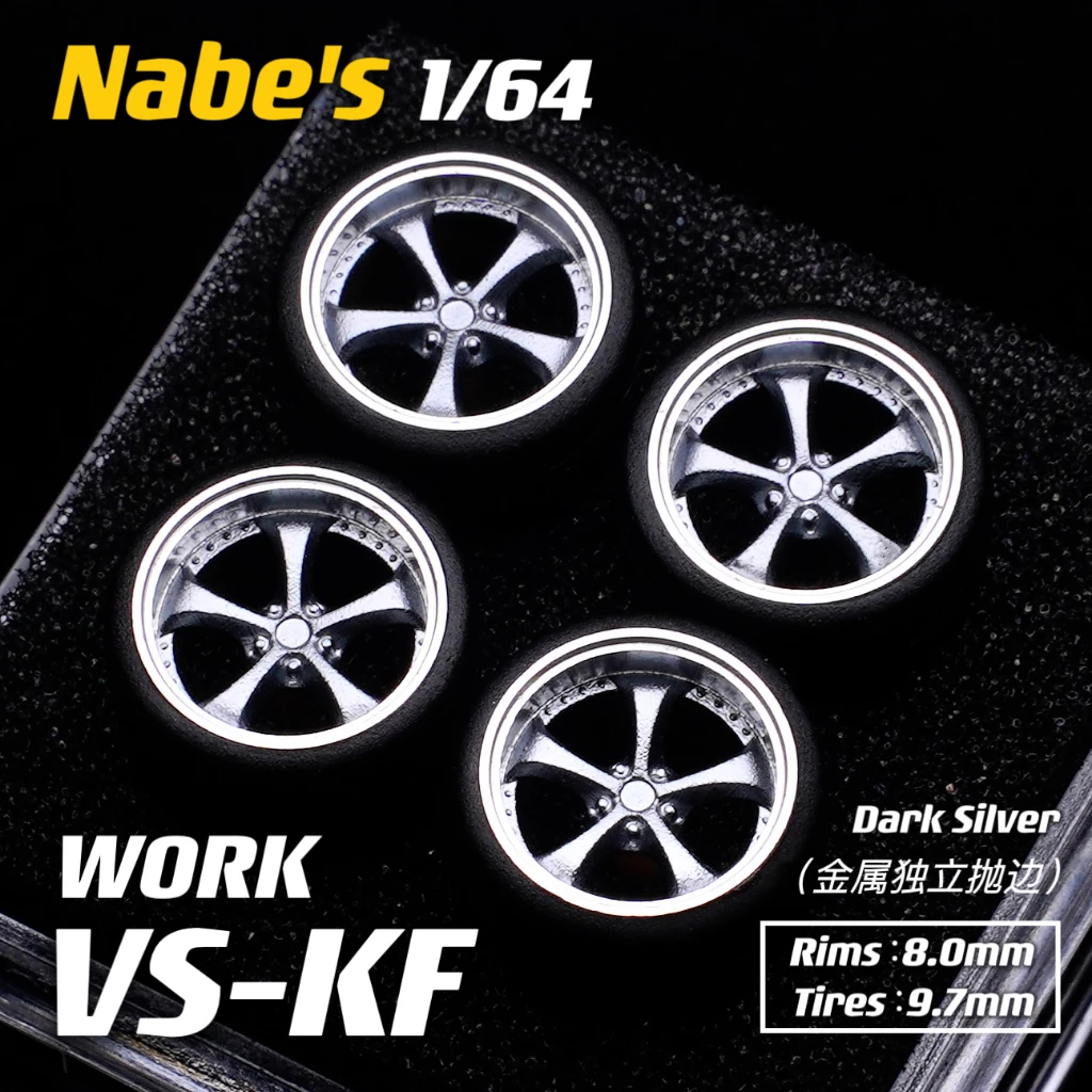 Chika Nabes 1/64 Car Model Wheels 8.9mm 9.6mm Tires Wheel VSXV VSKF WORK S1 T7R DH NISMO LMGT1 BBS LM LM-R Watanabe Kiwami TE37