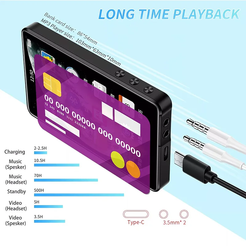 Factory price 4inch IPS MP4 player BT 4.2 touch screen MP4 player