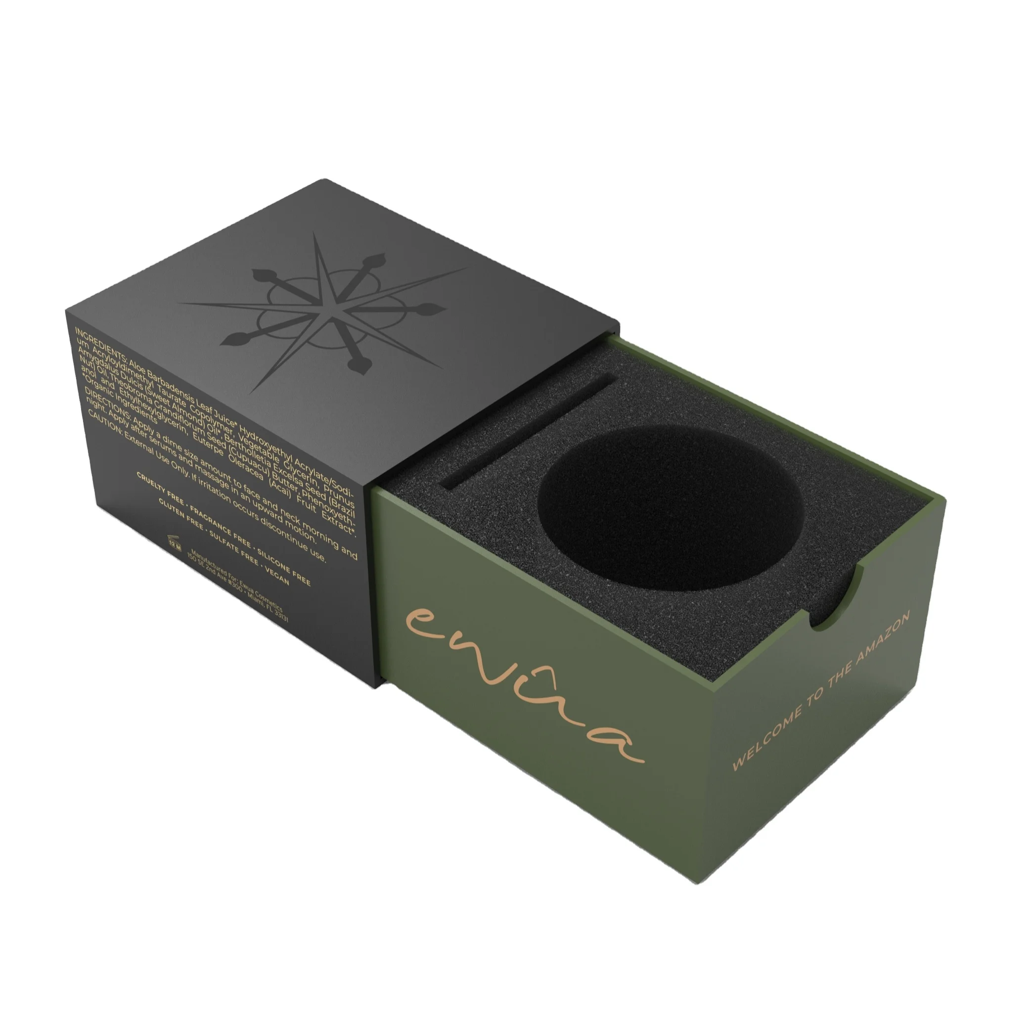 Custom Luxury Logo Printed Rigid Paper Packaging Small Boxes Cream Jar Paper Gift Boxes Slide Drawer Box