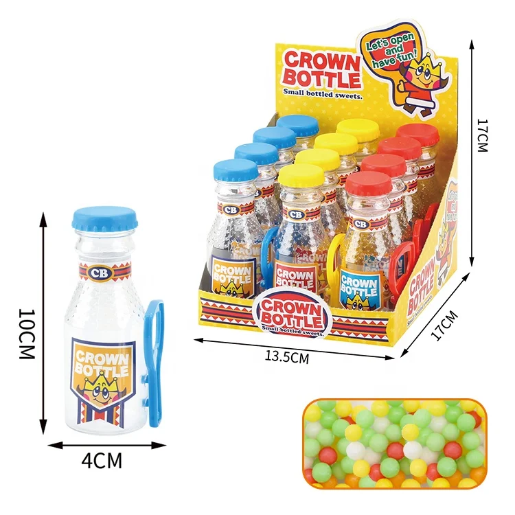 Hot sales plastic candy toys fun transparent cartoon bottle shapes sweets candy toys