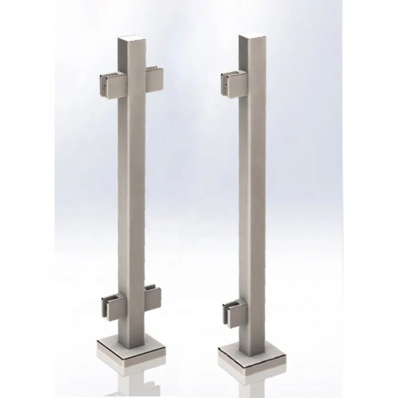 ZD Stainless Steel Bracket with Base Cover Stairs Railings Black Finish Support Handrail Square Deck Mount Post