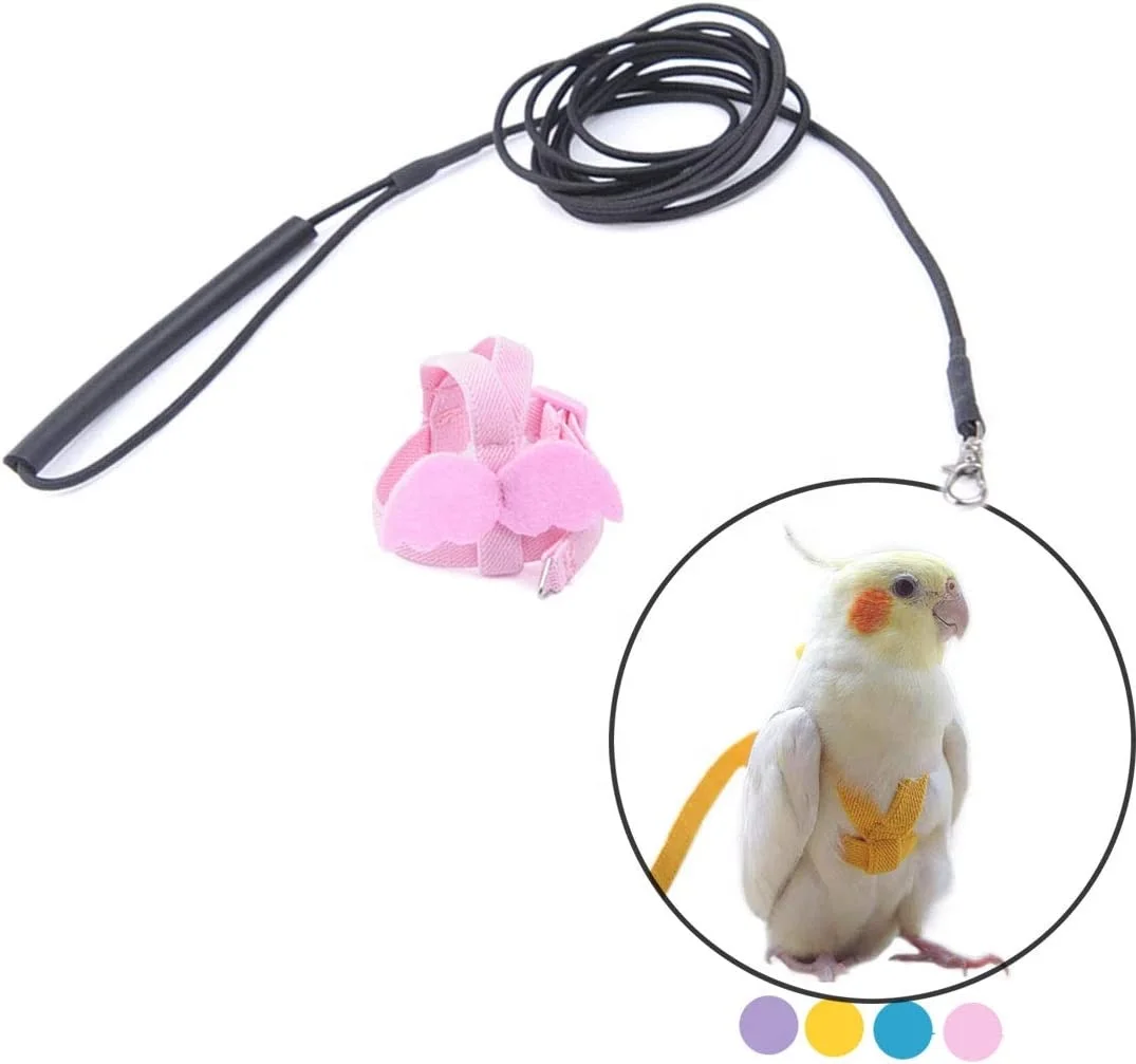 Adjustable Bird Harness Leash Parrot Flying Rope Straps Outdoor Training Traction Rope for Small Parrots