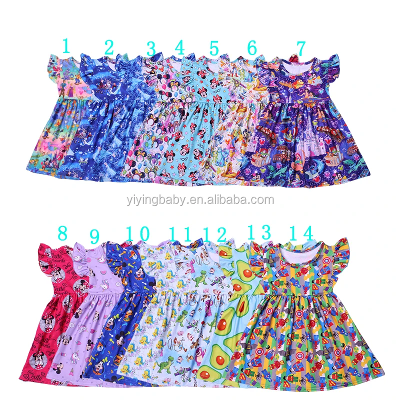2020 Summer Clothes Girl Dress Milk Silk Kids Button Dress For Girl 0-12 Year Kids Clothing