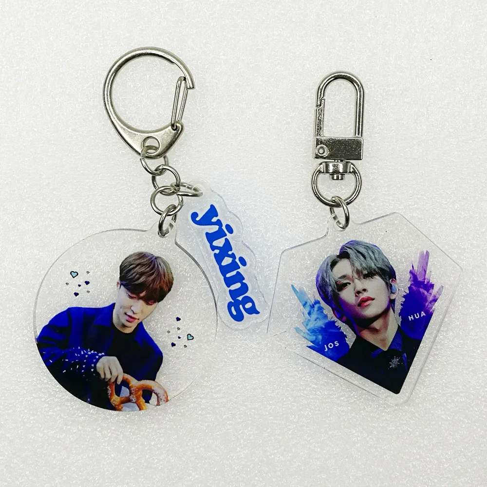 custom clear print Kpop fashion idol members photo name acrylic keychain keyring
