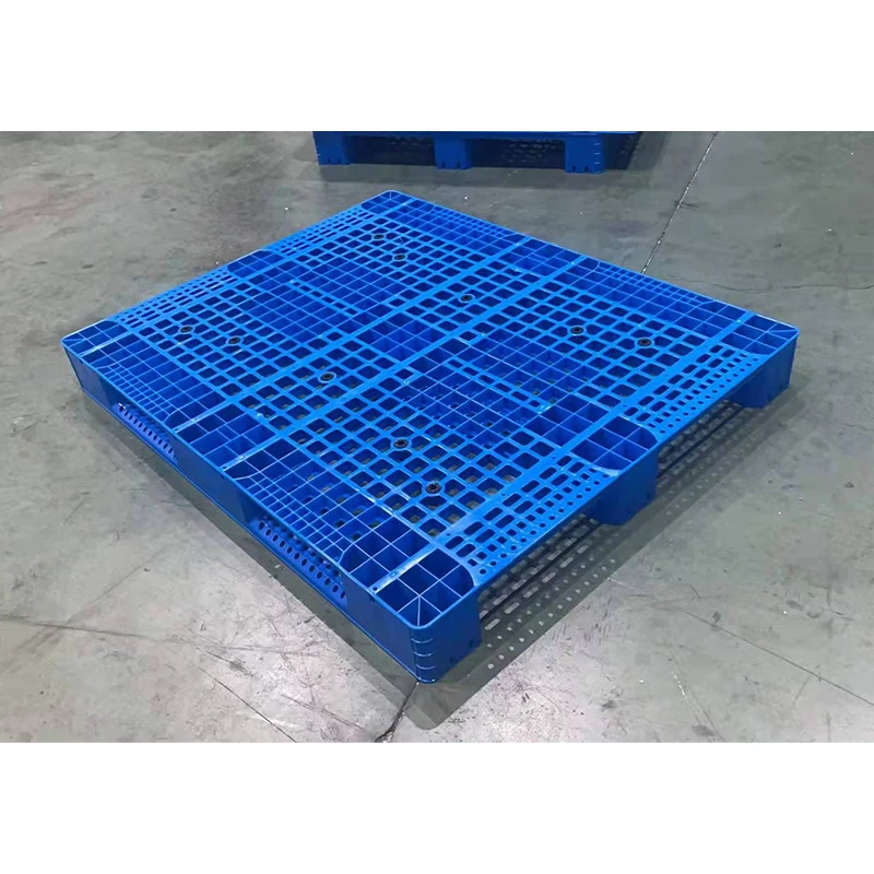 LIKU Heavy Duty Euro Size Plastic Pallets Large HDPE Stackable Warehouse Storage Single Sided Palette for Warehouse Storage