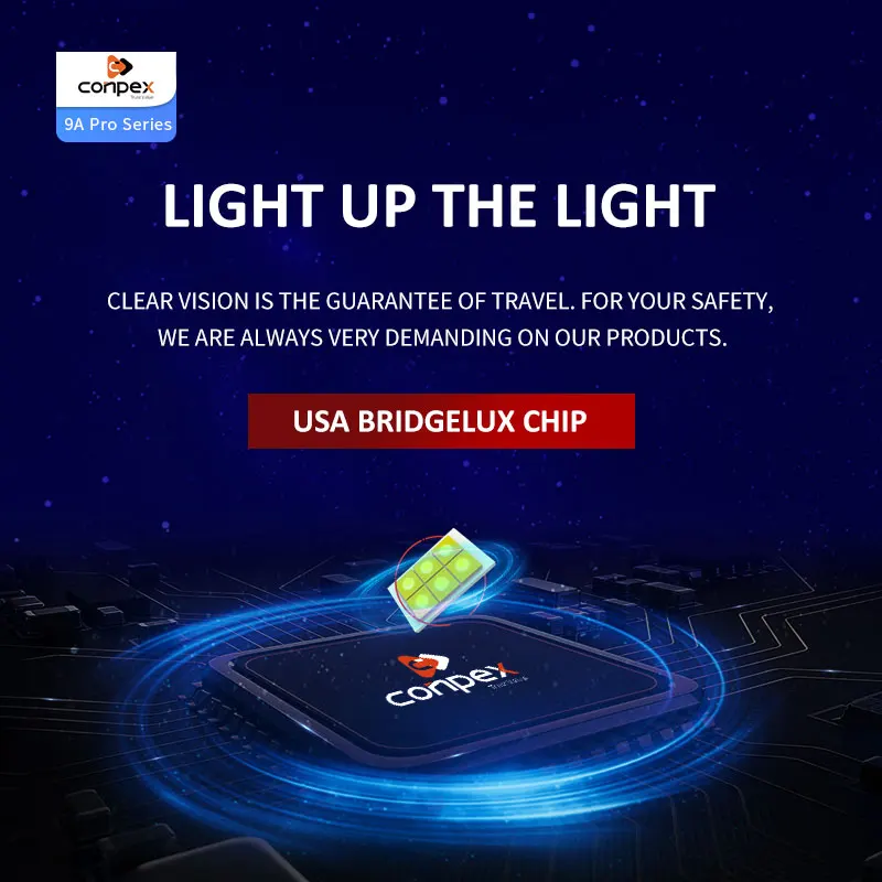 Conpex Oem Plug And Play Chip Style Universal Waterproof 9A Pro H7 12v voltage auto led headlight