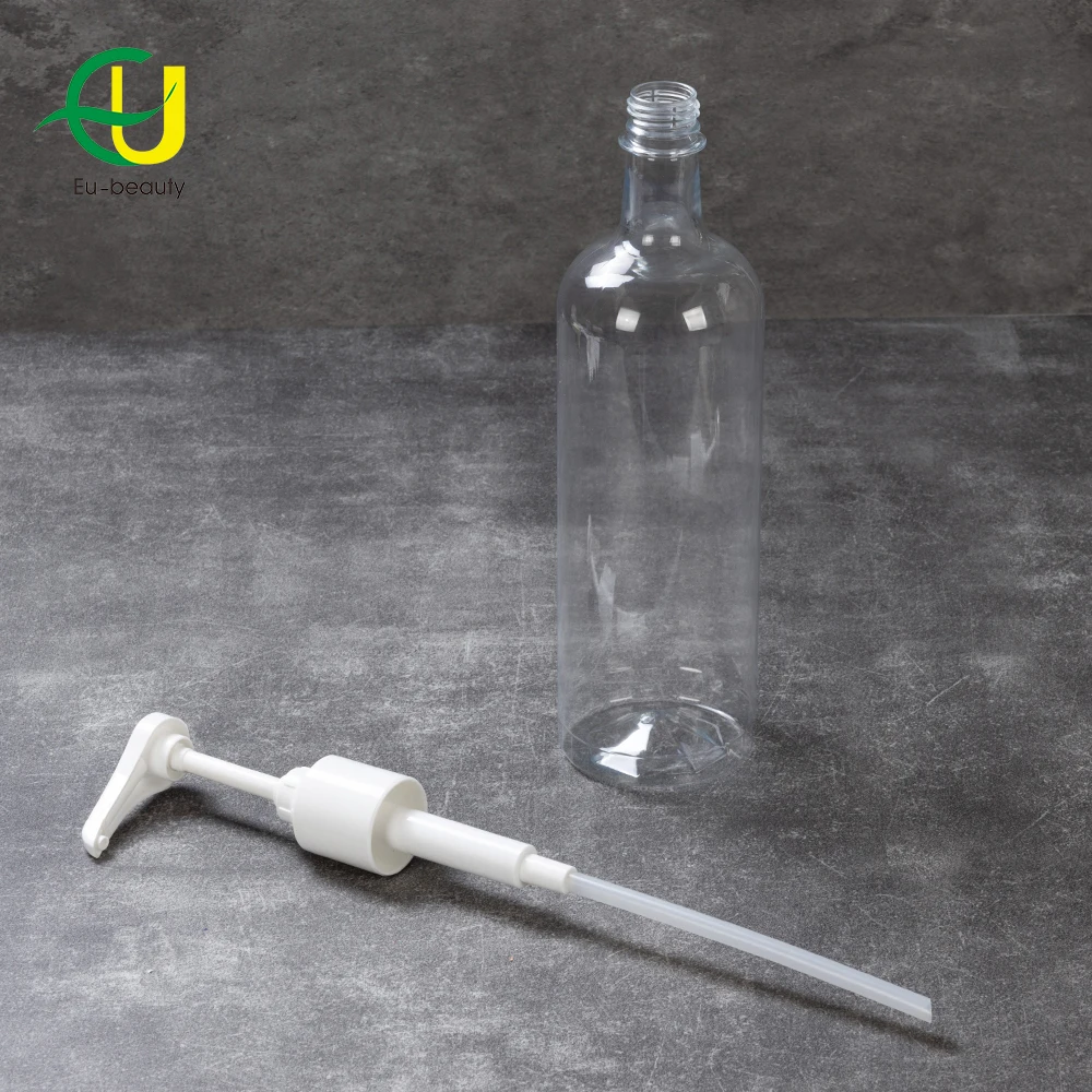 Free samples 1L White clear Coffee Syrup Dispenser Glass Plastic Bottle Decanter Plus Pump Rotate Lock With Labels For Syrup