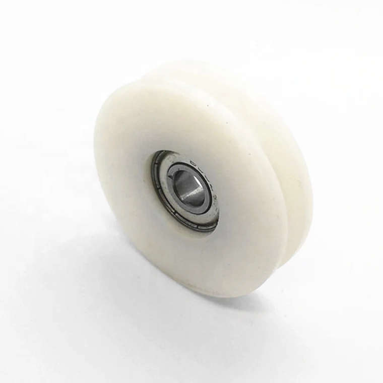 8*50*12mm 50mm U groove guide roller 608ZZ plastic nylon pulley wheel bearing with ball bearings