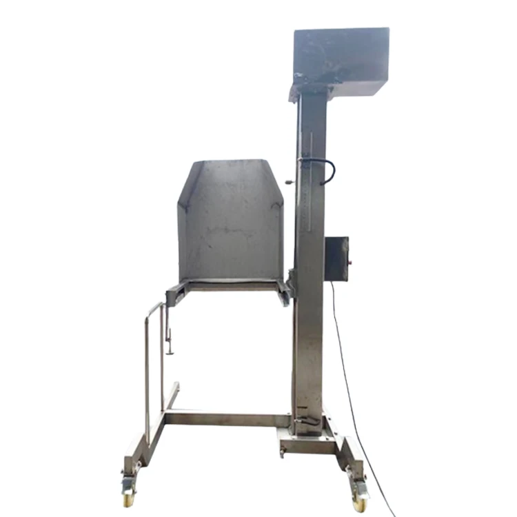 304 Stainless Steel Hopper Trolley Elevator Electric Meat Buggy Bins Lifter