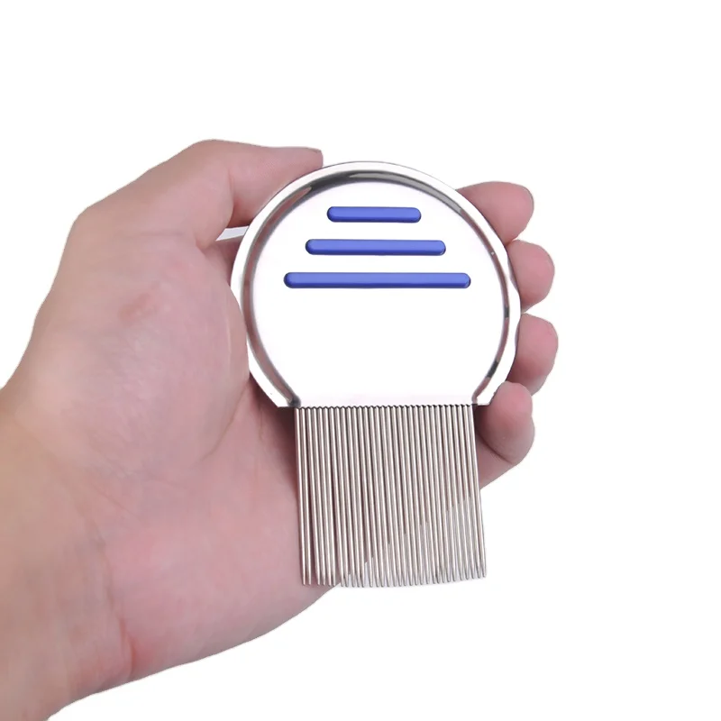 2023 Private Label Cheap Price Stainless Steel Metal Head Pet Hair Lice Comb With Grooves