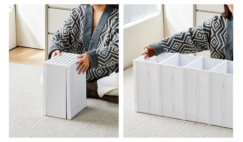 Foldable Shoe Storage Boxes with Lids 6 layers Clear Stackable Shoes Organizer Installation Free Flip Type Shoe Containers