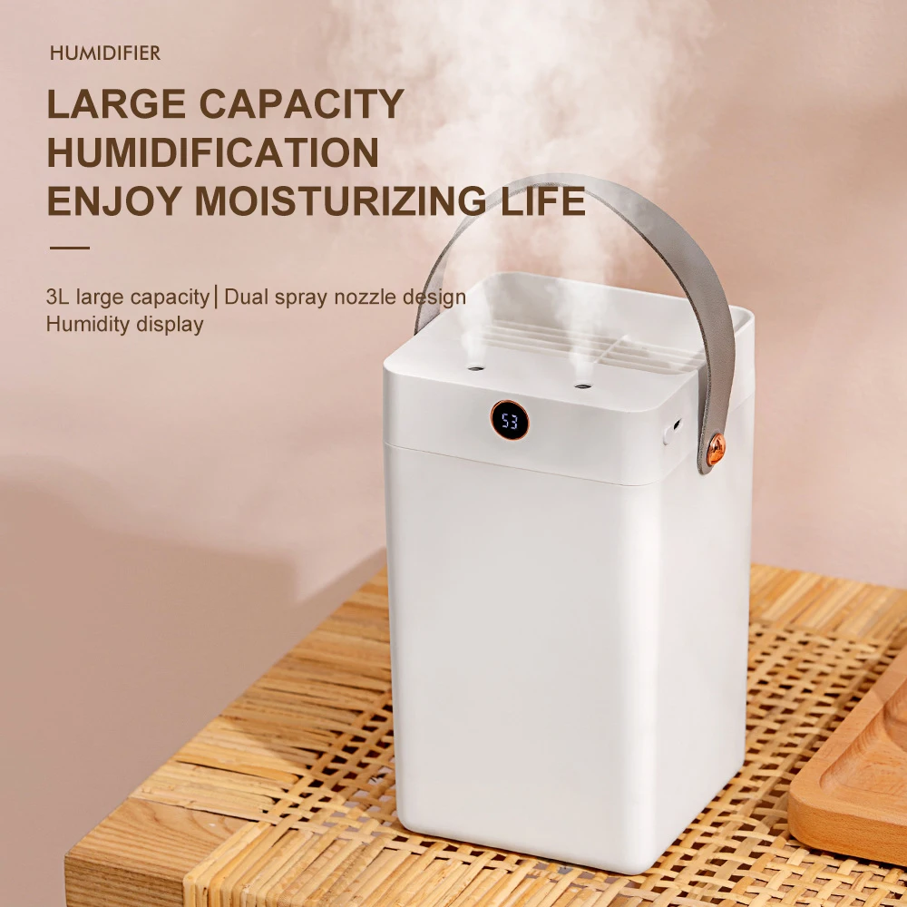 3L Ultrasonic Air Humidifier Aroma Diffuser Air Cleaner Home Office Double Nozzle Water Atomizer