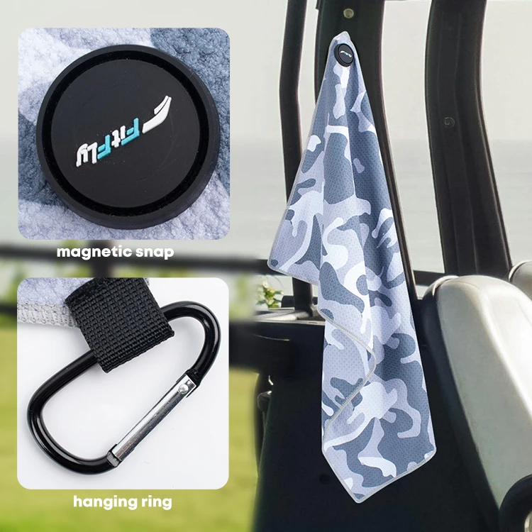 Manufacturers supply custom pattern printing microfiber rpet waffle towel with magnet