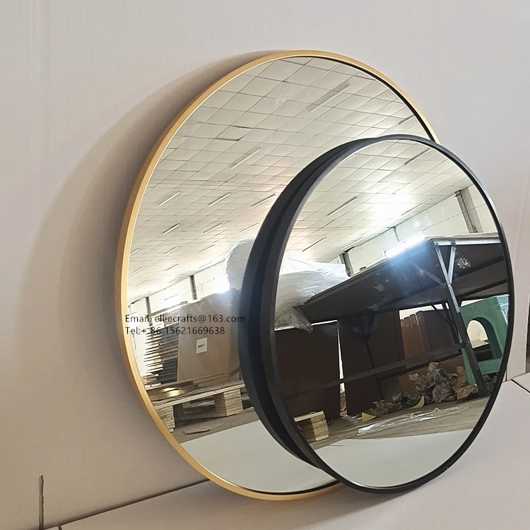 gold round mirror