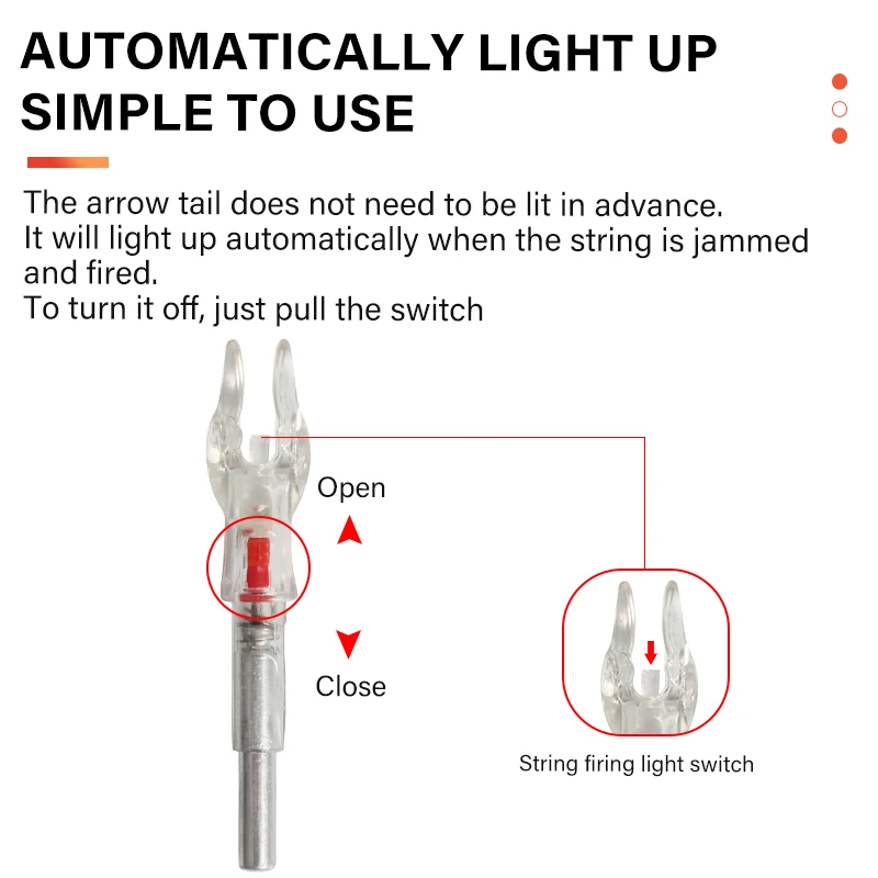 SPG Archery Arrow Nock Lighted LED Automatically Replaceable Batteries 3 Pack Hunting Fit ID 4.2 mm Pins Pure Carbon Arrow Shaft