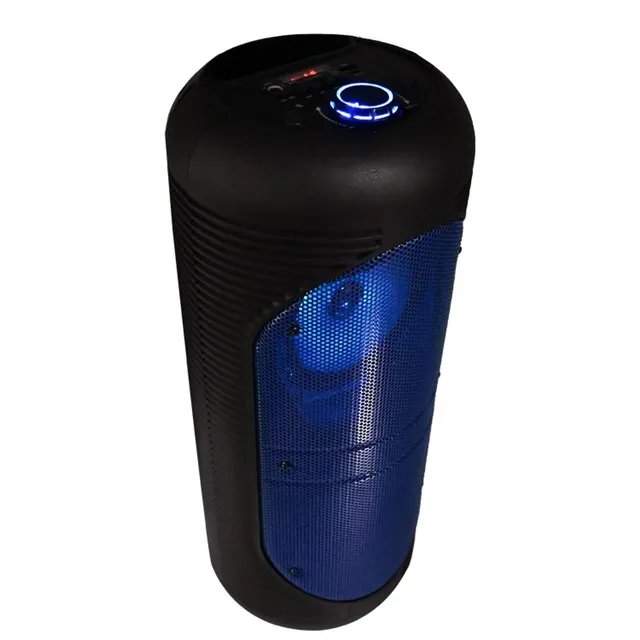14w portable speaker with 5.0, TF, USB, FM, MIC, TWS, LED display, LED flashlight function