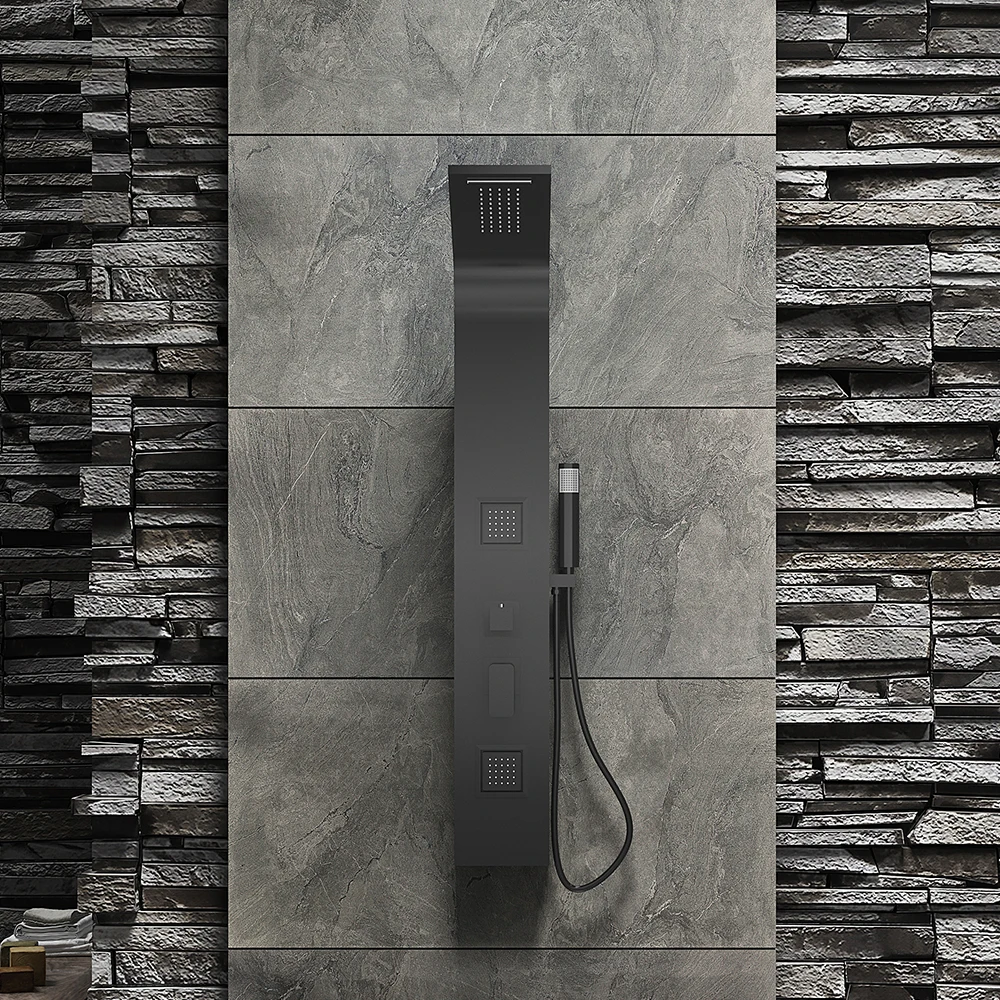 Hotel black fancy durable using wall mounted shower panel set