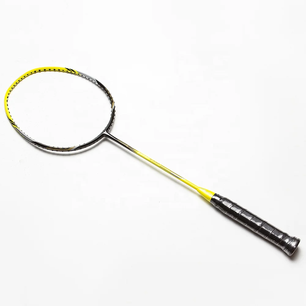 Прочная ракетка для бадминтона из углеродного волокна с индивидуальным принтом, ракетка для бадминтона высокого напряжения для семейных игр на открытом воздухе