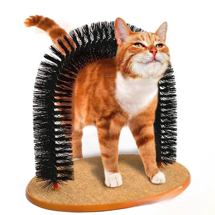 Custom OEM Factory Price Direct Wholesale Antipruritic Cat Toy Accessories Brush Hair Sisal Scratch Pad Rubbing Grooming Arch