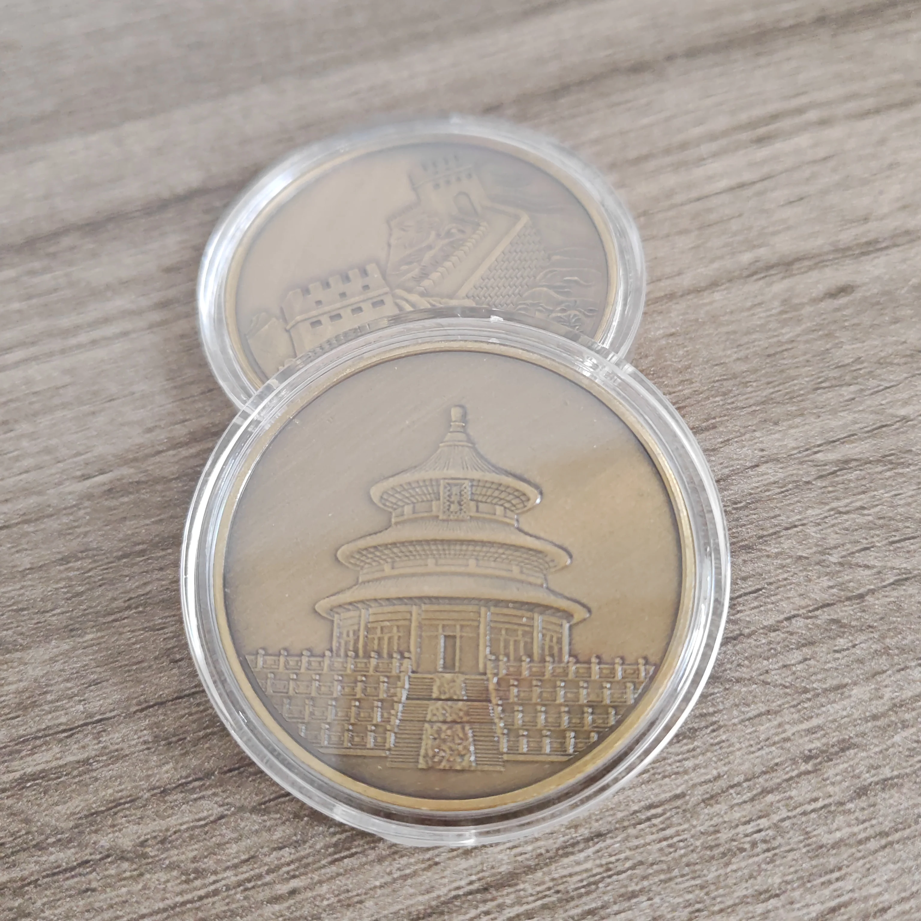 Chinese Great Wall Tourism Commemorative Coin, Blue Bronze, Beijing Temple of Heaven Commemorative Medal