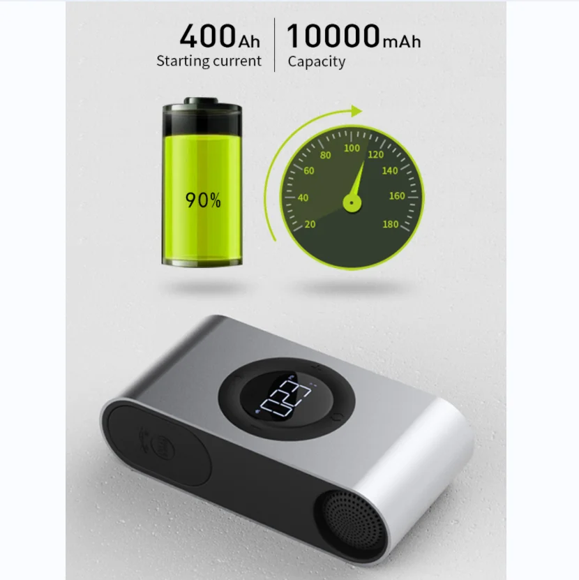 new design 2 In 1 Car Air Compressor 150 PSI DC 12V 10000 mAh Wireless Pump Car Jump Starter