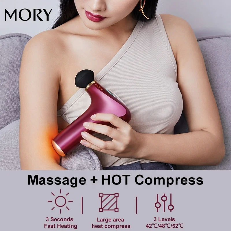 hand held silent electric dropshipping fascia gun home use mini deep muscle heat function massager gun with no logo packaging