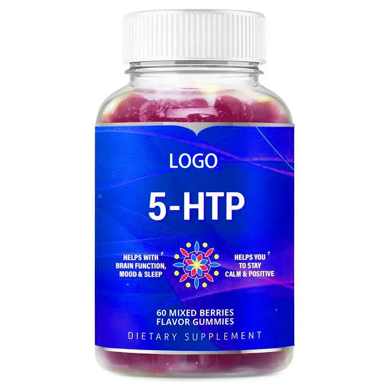 Natural 5-HTP Supplement Gummies with Calcium and L-Tryptophan Chews for Adults and Teenagers