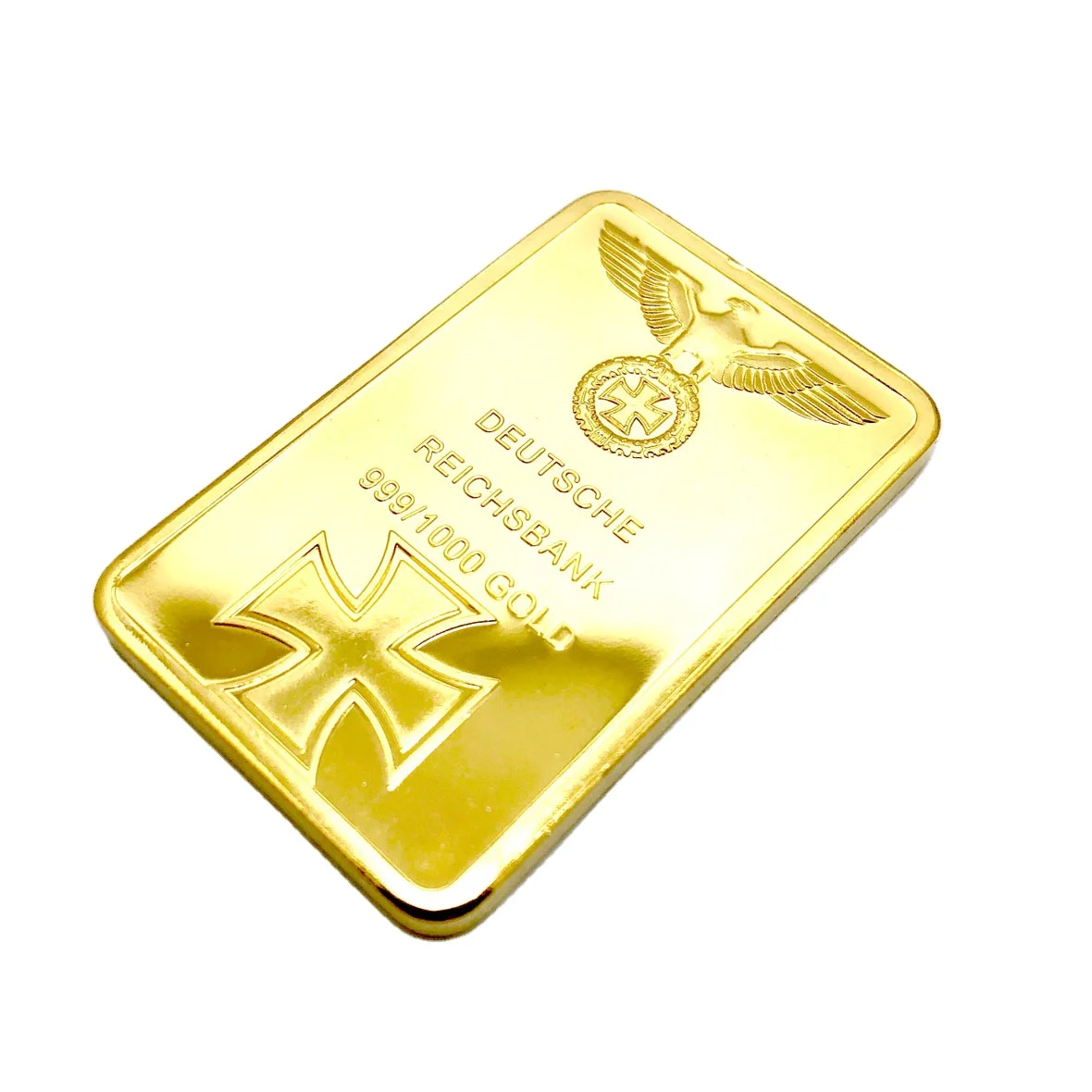 Hard Chrome Plated Clad Bullion Bar Gold Sports Brass Europe Gold Medallion Medal Promotional Gifts  Scrap Gold Plated