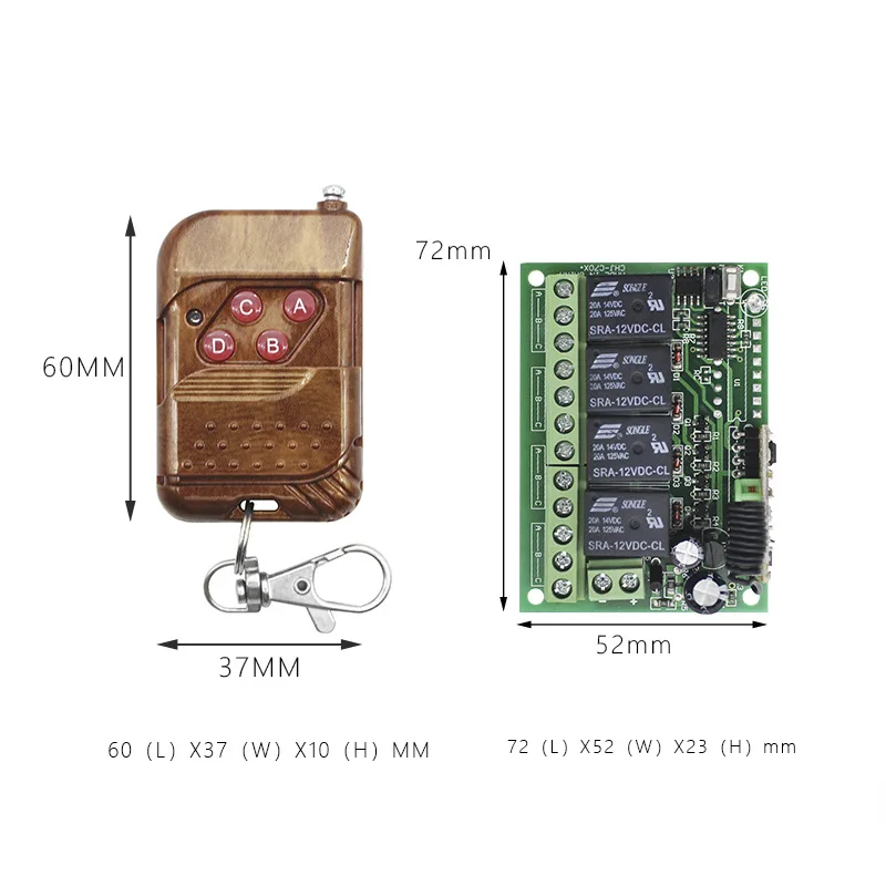 433.92MHZ 4 Channel Remote Controller Universal Duplicator For Home Electric Garage Door Gate Car Remote Clone Code 433MHz