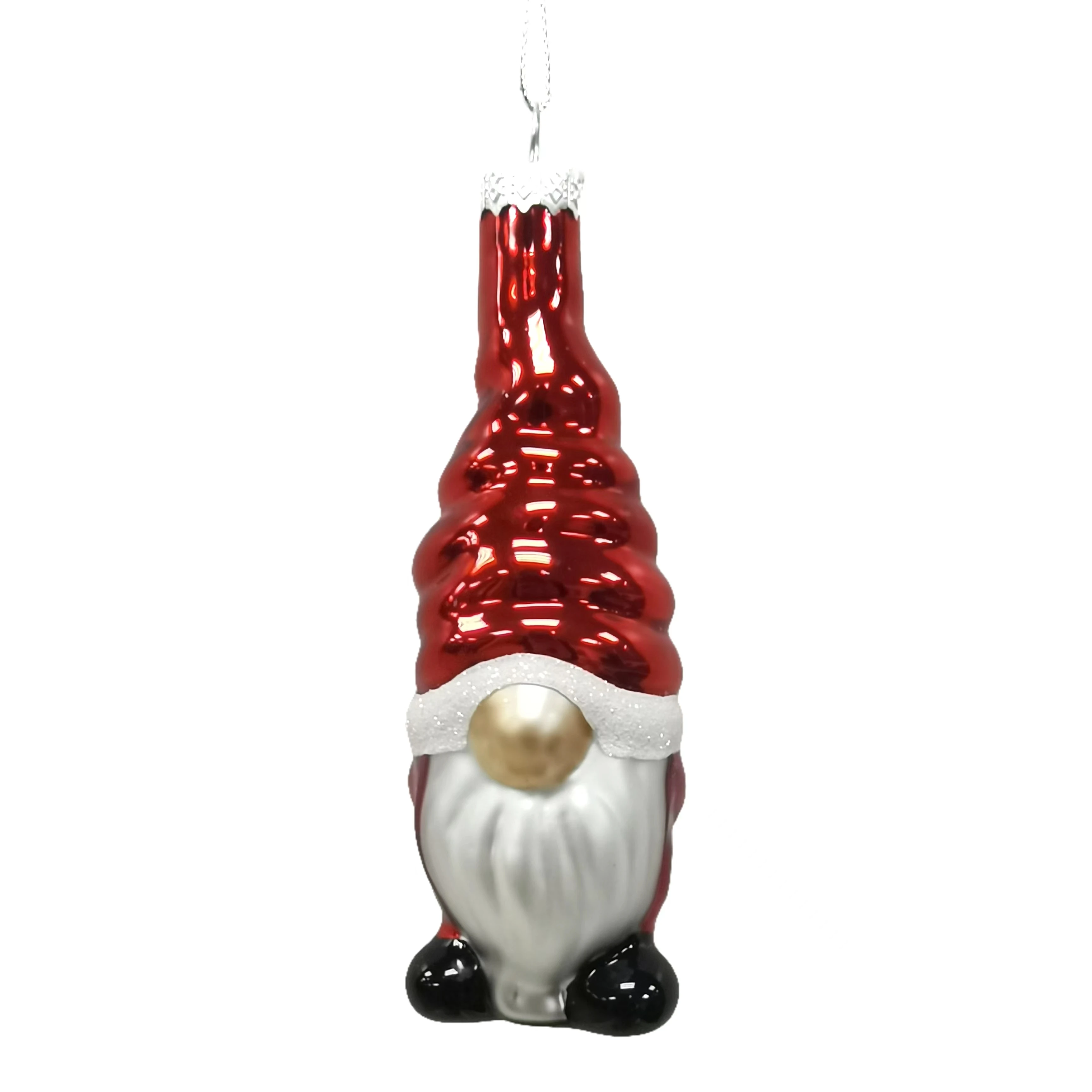 Hot sale handmade hanging painted glass christmas tree decoration accessories gift ornaments santa claus