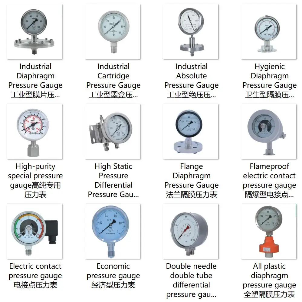 Universal mechanical brass Stainless steel Axial Radial Pressure Gauge
