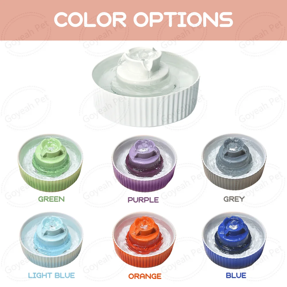 2.1L Automatic Pet Water Dispenser Ceramic Dog Cat Water Fountain with Smart Pump