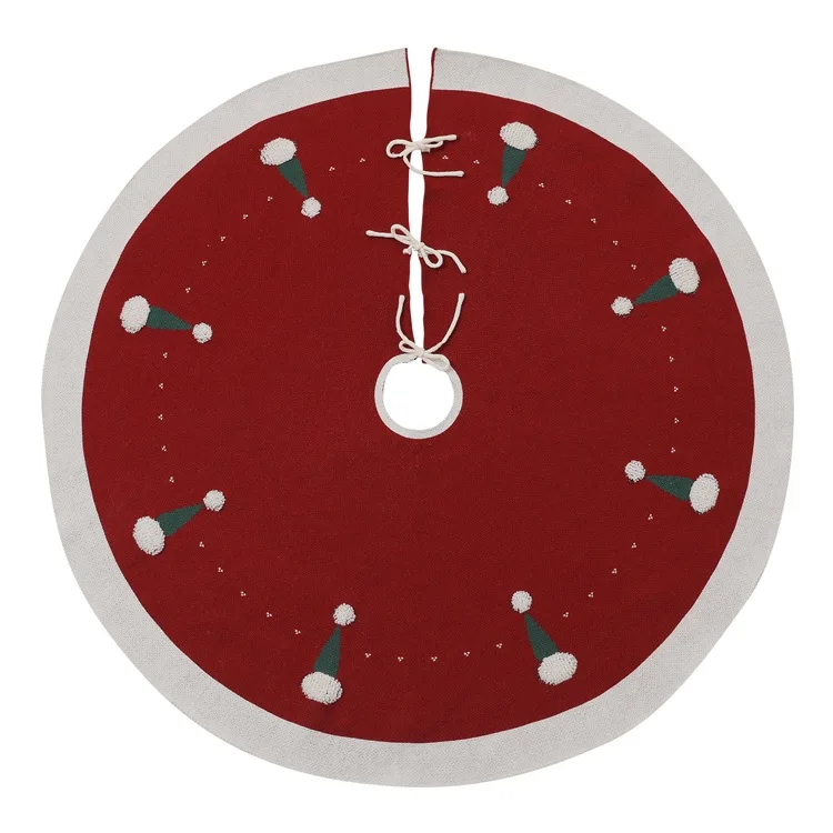 Our Warm Christmas Tree Decorations 48 Inch Large Red Knitted Christmas Tree Terry Skirt for New Year Decoration