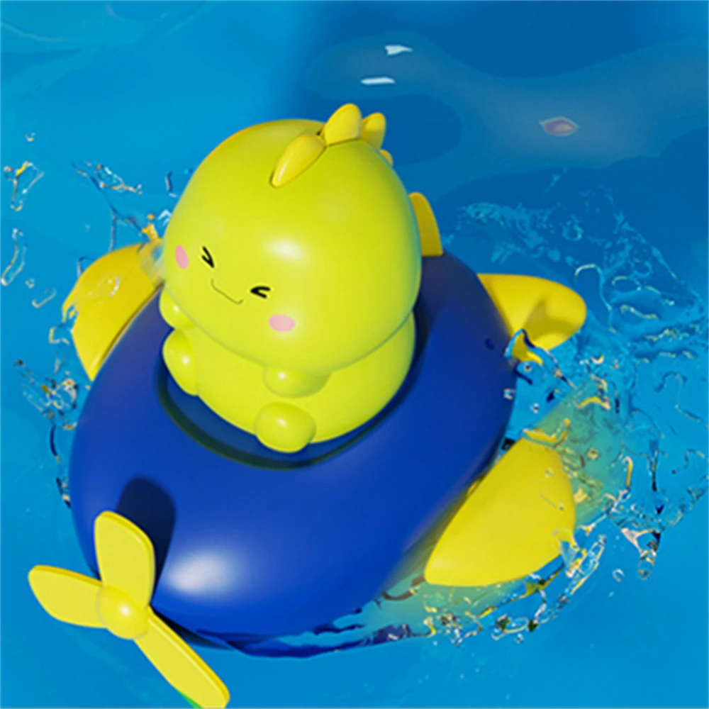 Classic Bath Toy Infant Shower Floating Windup Chain Plaything Plastic Mini Chicken Pig Dog Dinosaur Cartoon Clockwork Animal