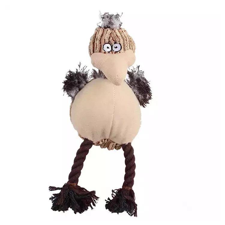 New Pet Plush Molar Bite-resistant Squeaky Dog Toy Cartoon Bird Pet Sounding Toy