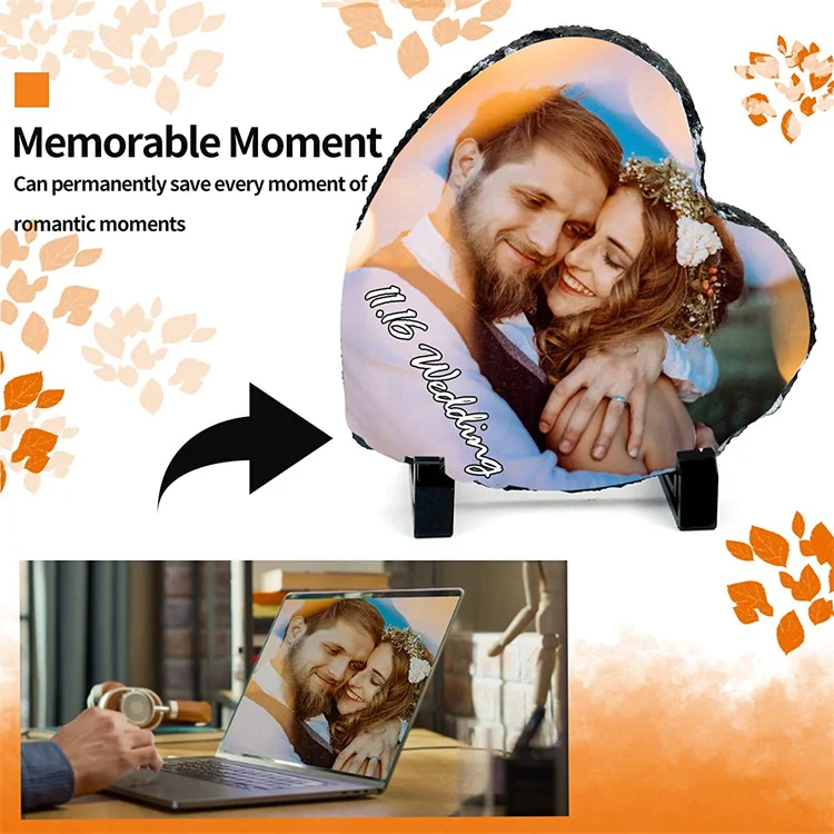 Sublimation Photo Slate 3D Heat Transfer Printing Sublimation Blank Stone Rock Photo Frame Slate Photo Slate