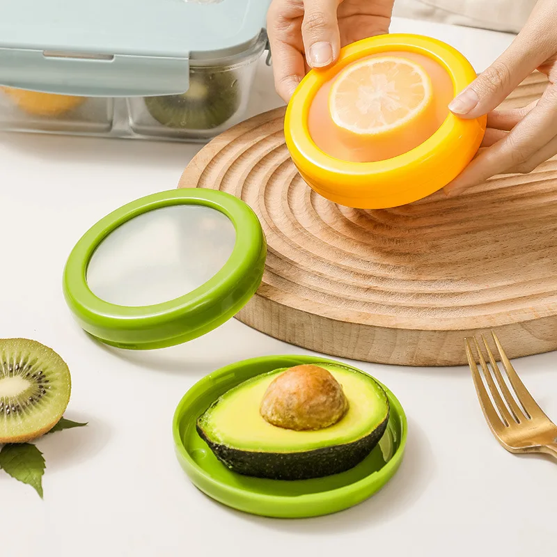 Transparent film silicone kitchen fruit and vegetable lemon avocado tomato onion refrigerator freezer storage box container