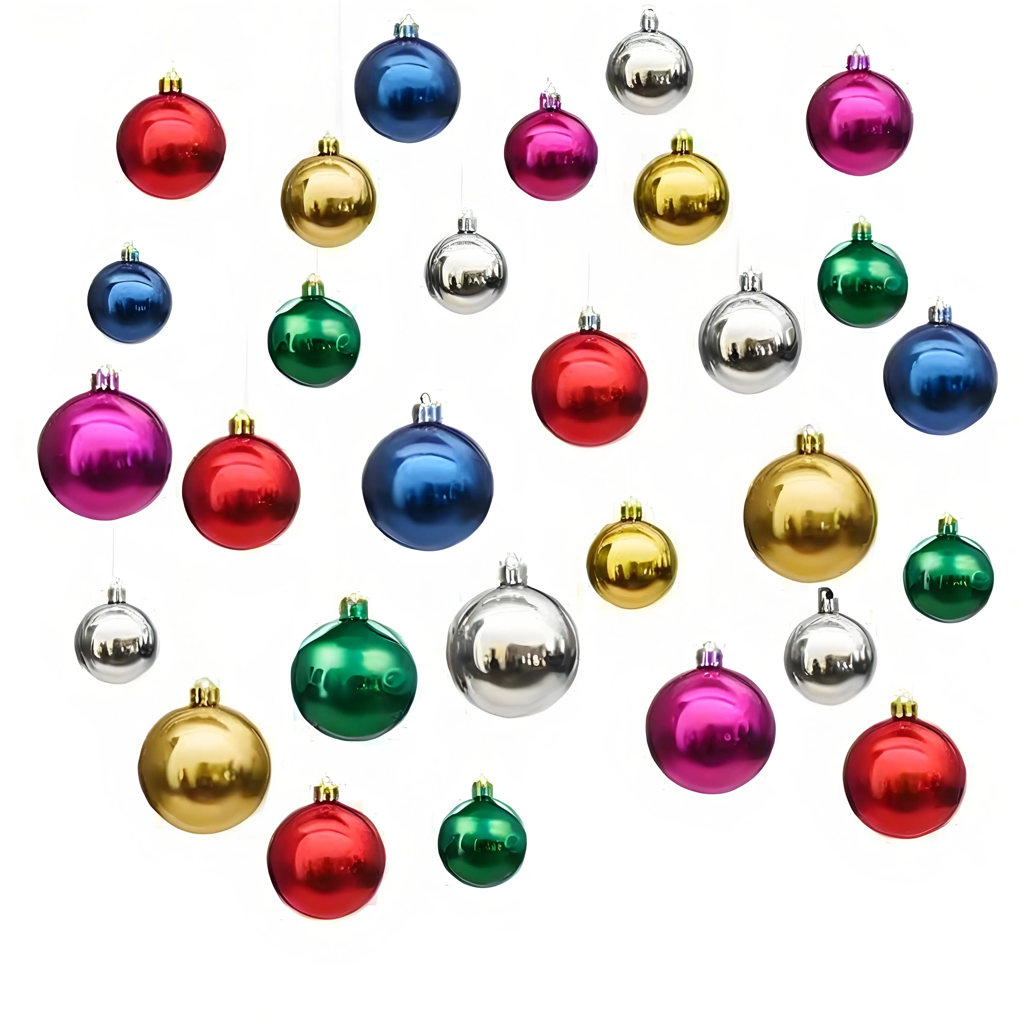 Colorful Christmas ball decorations in various colors can be customized shatterproof stainless steel round balls