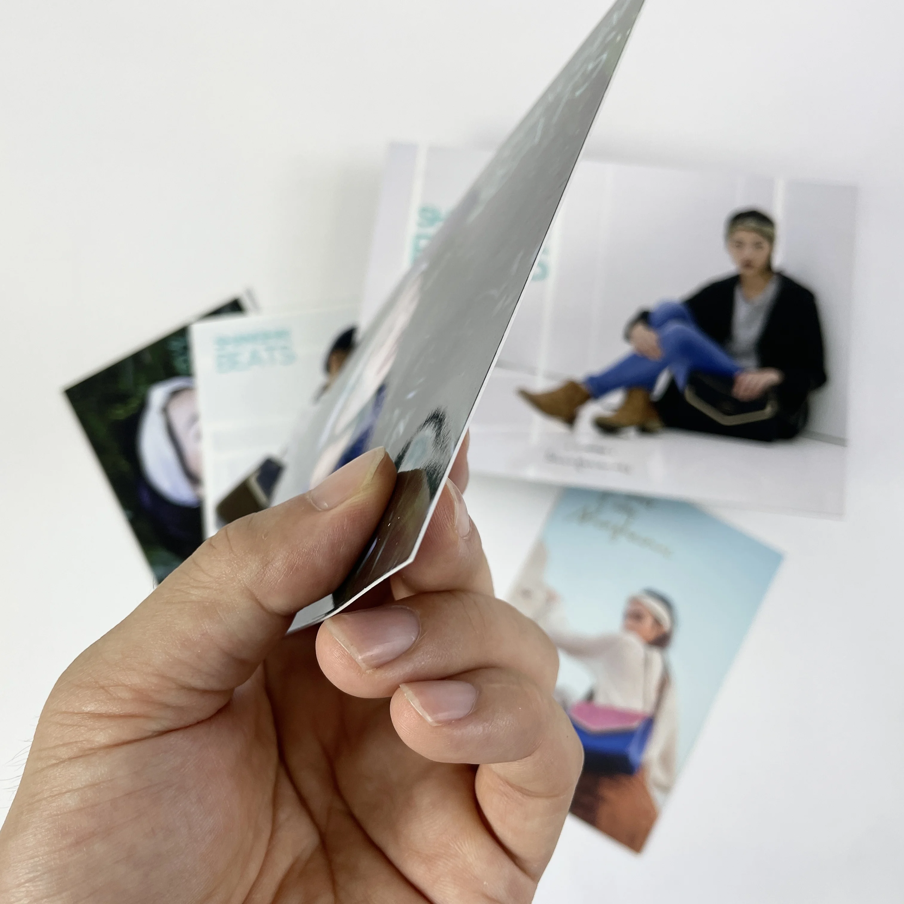 Custom Fashion Postcard with Matte Lamination and Gold Foil Stamping on Thick Card for Product Promotion