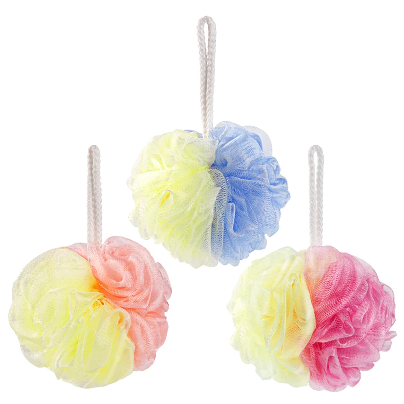Eco friendly natural flower bath shower ball sponge body loofah mesh bath ball sponge