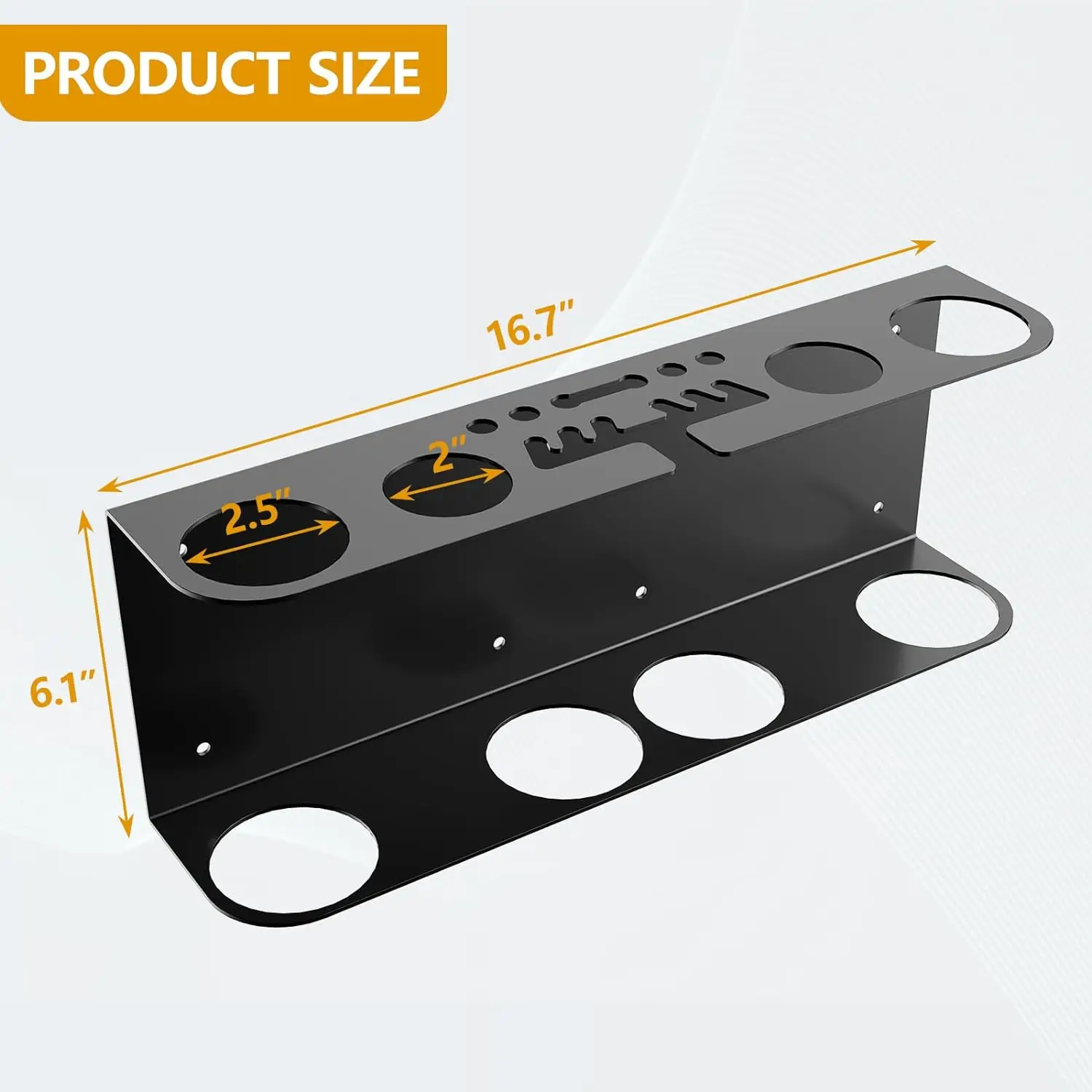 JH-Mech Holding 1 Grease Gun Wall Mount Steel Grease Gun Rack with 2 Detachable Oil Cups