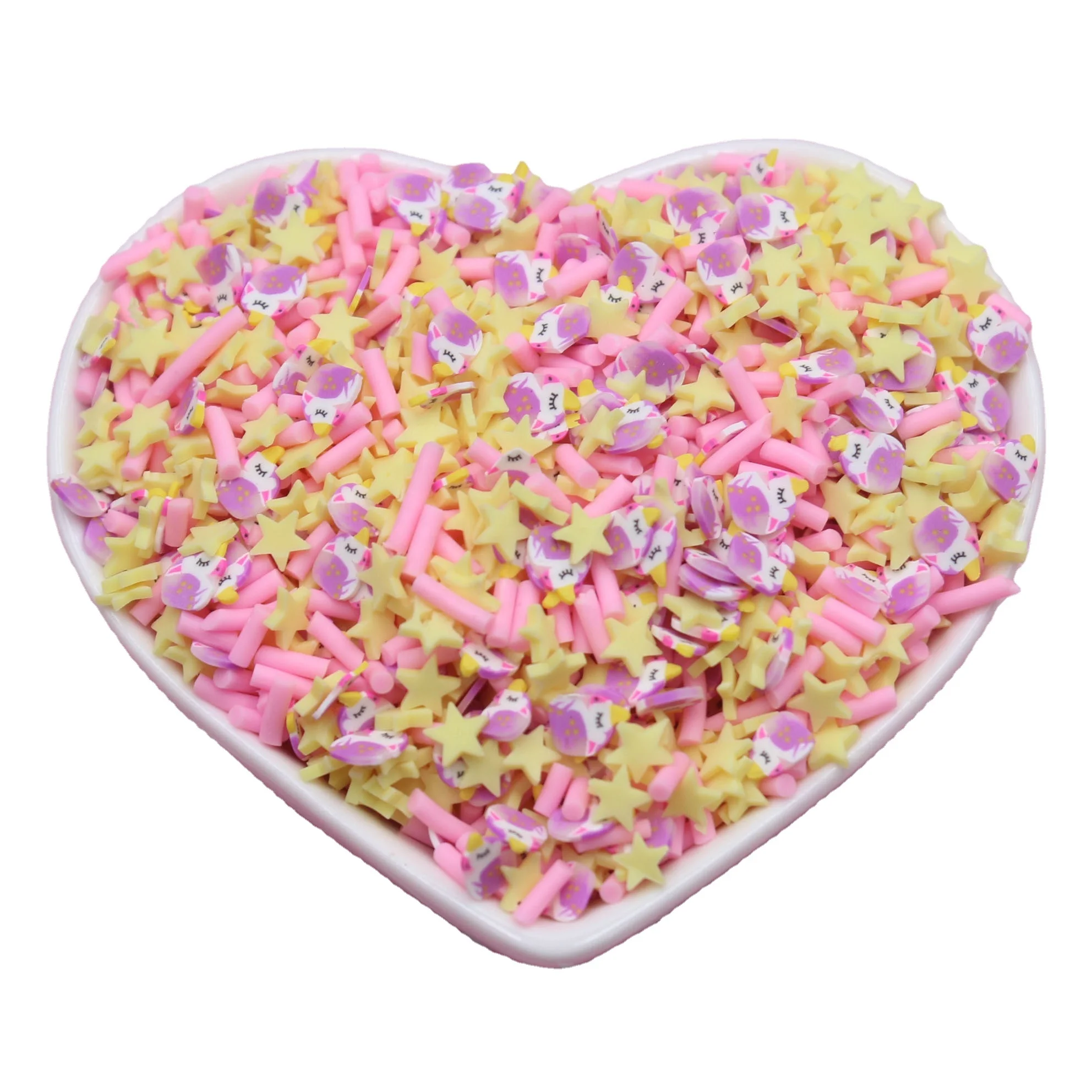 1KG/bag 5mm Adorable Unicorn Clay Slice Mixed Star Candy Sprinkles Slime Supplies Shaker Filler