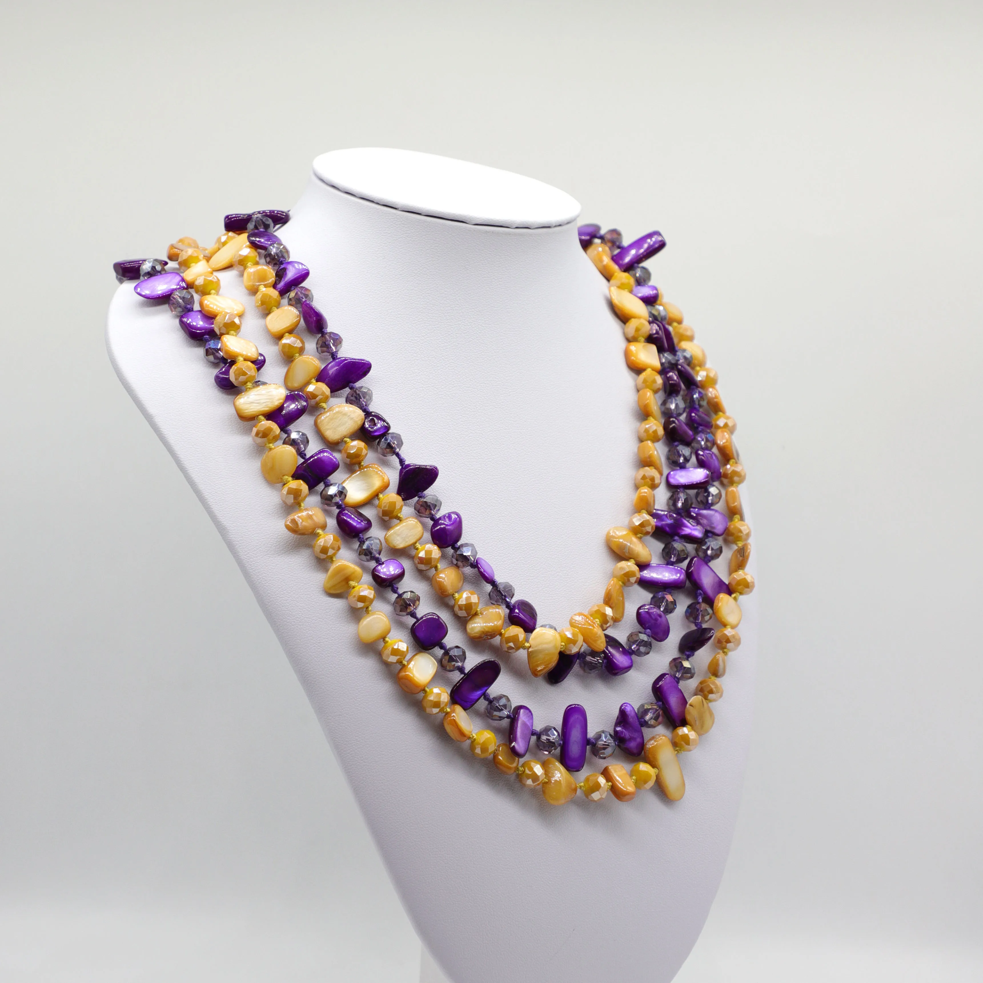 
fashion multi layer long necklace natural sea shell necklaces jewelry 