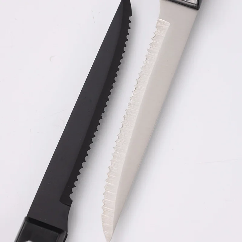 Wholesale Stainless Steel Steak Serrated Knife Multicolor Steak Knife Set Restaurant Party Cutlery