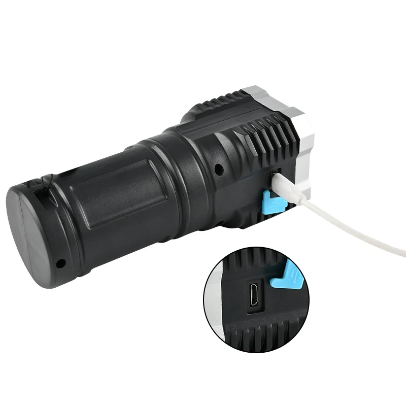 Cheap LED USB Rechargeable ABS Torch light,4 Modes LED Tactical High Power Waterproof Searchlight Flashlight